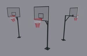 3D model backboard basketball ball