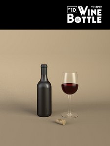 3d model bottle 10 wine