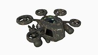 SciFi Military Drone B08 Green Camo - War Vehicle Fantasy