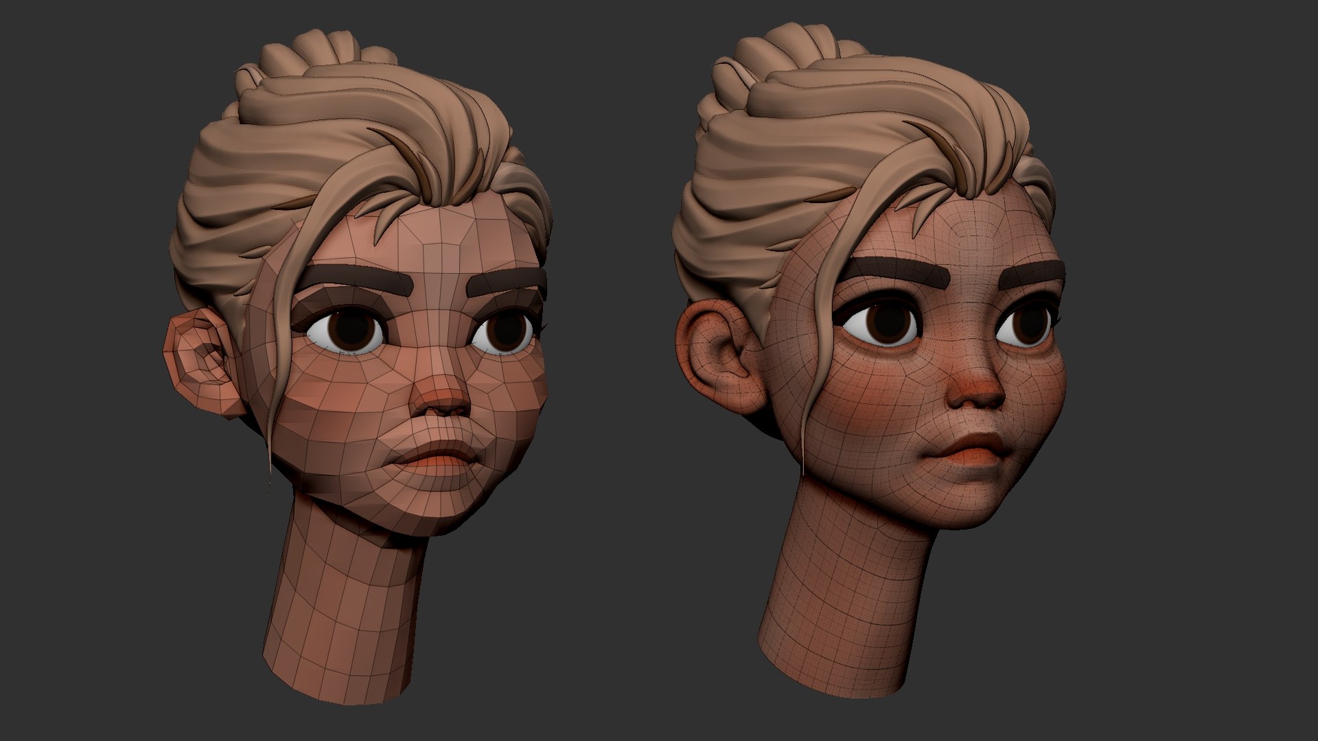 Cartoon Female Character BaseMesh 01 3D Model - TurboSquid 2203831