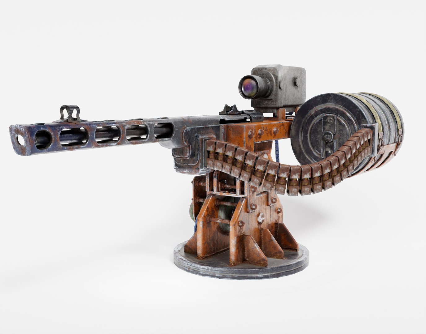 3d Automatic Machinegun Turret Post Apocalypse Da1 Turbosquid 1965115 9784