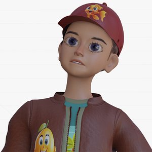 3D Cute Boy With Outfit  Rig  Shapekey model