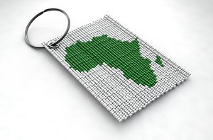 traditional african beaded keyring 3D model