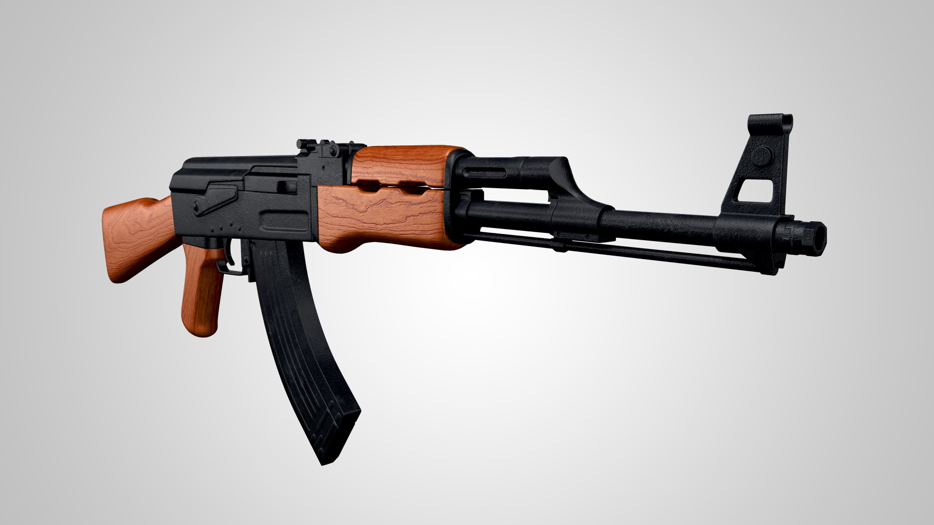 Machine Gun Ak 47 3d Model