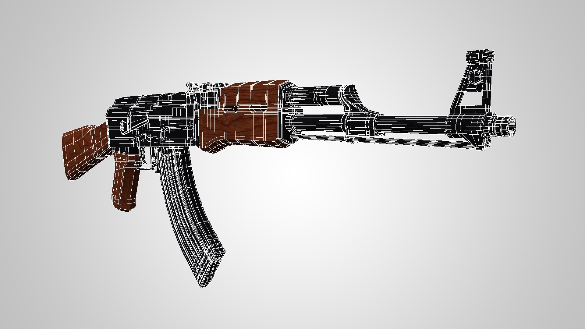 Machine Gun Ak 47 3d Model