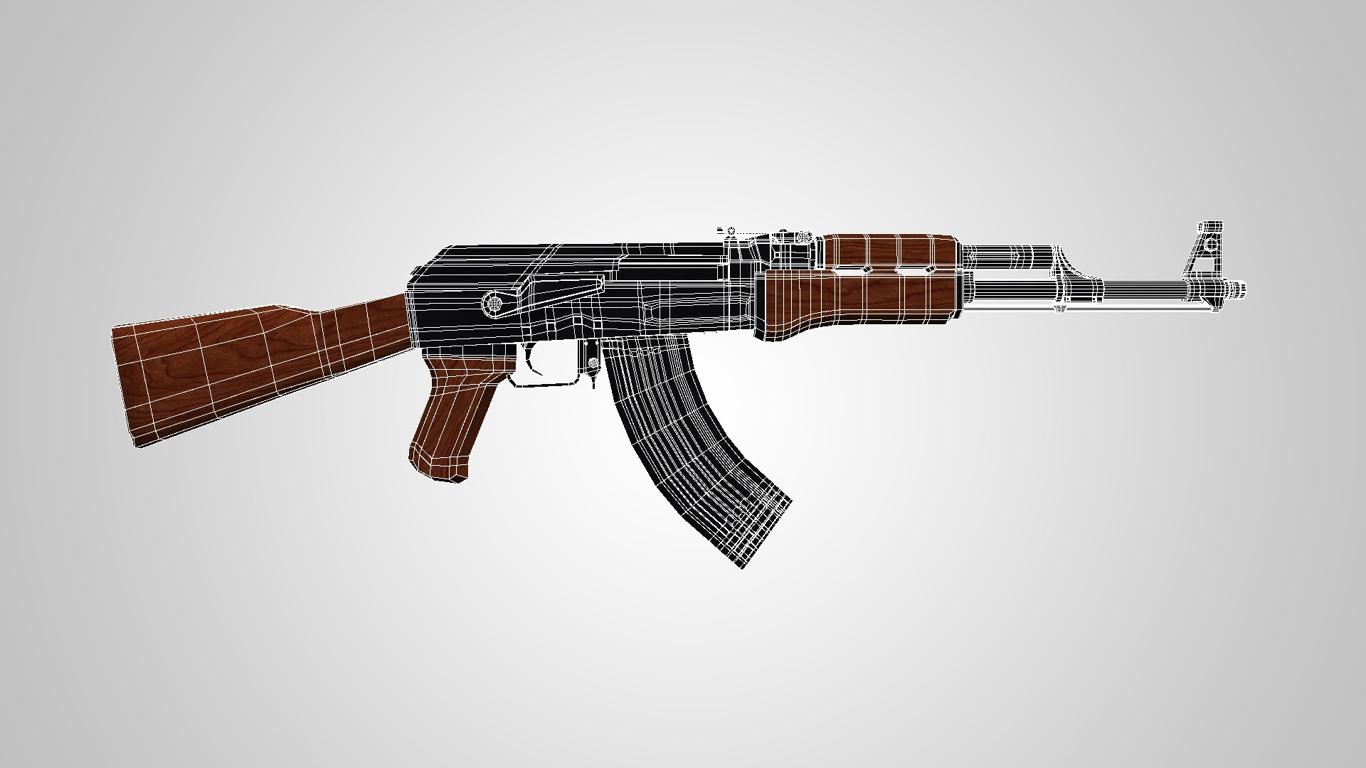 Machine Gun Ak 47 3d Model
