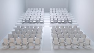 Cinema  Movie theatre seating set model