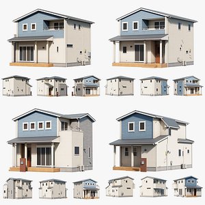 Japanese Modern House - TYO-FS Series - Bundle 4 Models