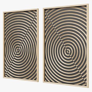 3D Wood Decorist carved wall decor model