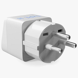 3D Electrical Plug Type H Adapter White