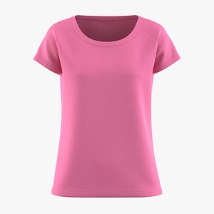 3D Women boat neck cotton T-shirt