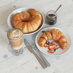 3d breakfast croissant