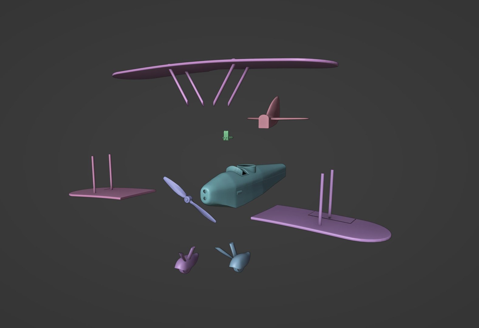 3D Model Biplane Printable - TurboSquid 2110434