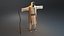 Old arab man clothes with sandal and stick