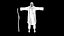 Old arab man clothes with sandal and stick