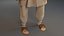 Old arab man clothes with sandal and stick