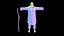 Old arab man clothes with sandal and stick