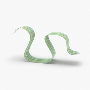 3D Paintbrush Strokes 06 Teal Yellow