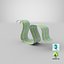 Trazos de pincel 3D 06 verde azulado