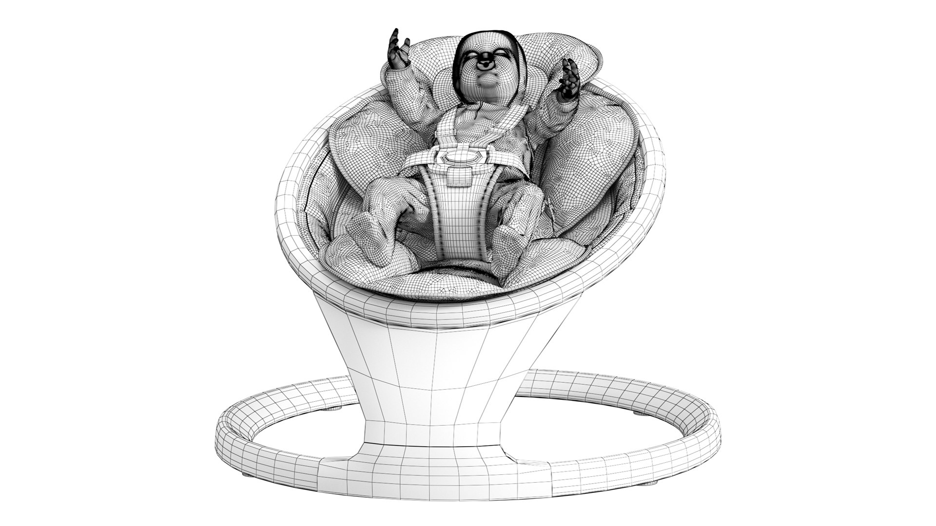 3D Baby Rocker Munchkin Cradle - TurboSquid 2289417