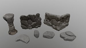 Stylized wall and stone