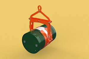 3D DRUM BARREL HORIZONTAL TONGS SCISSOR GRIPPER LIFTING CLAMP GRAB