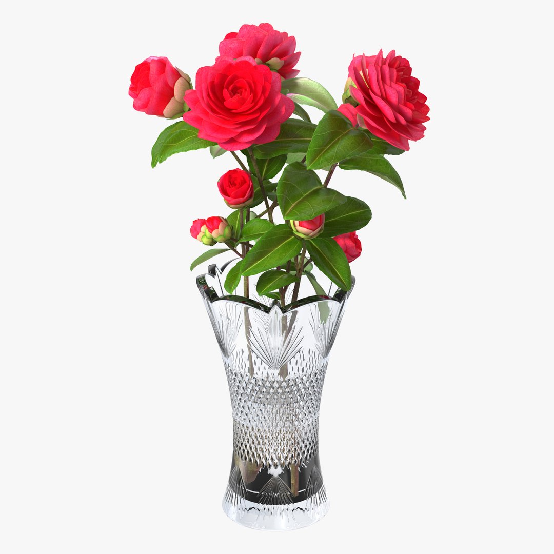 Flower Bouquet in Vase 3D model preview