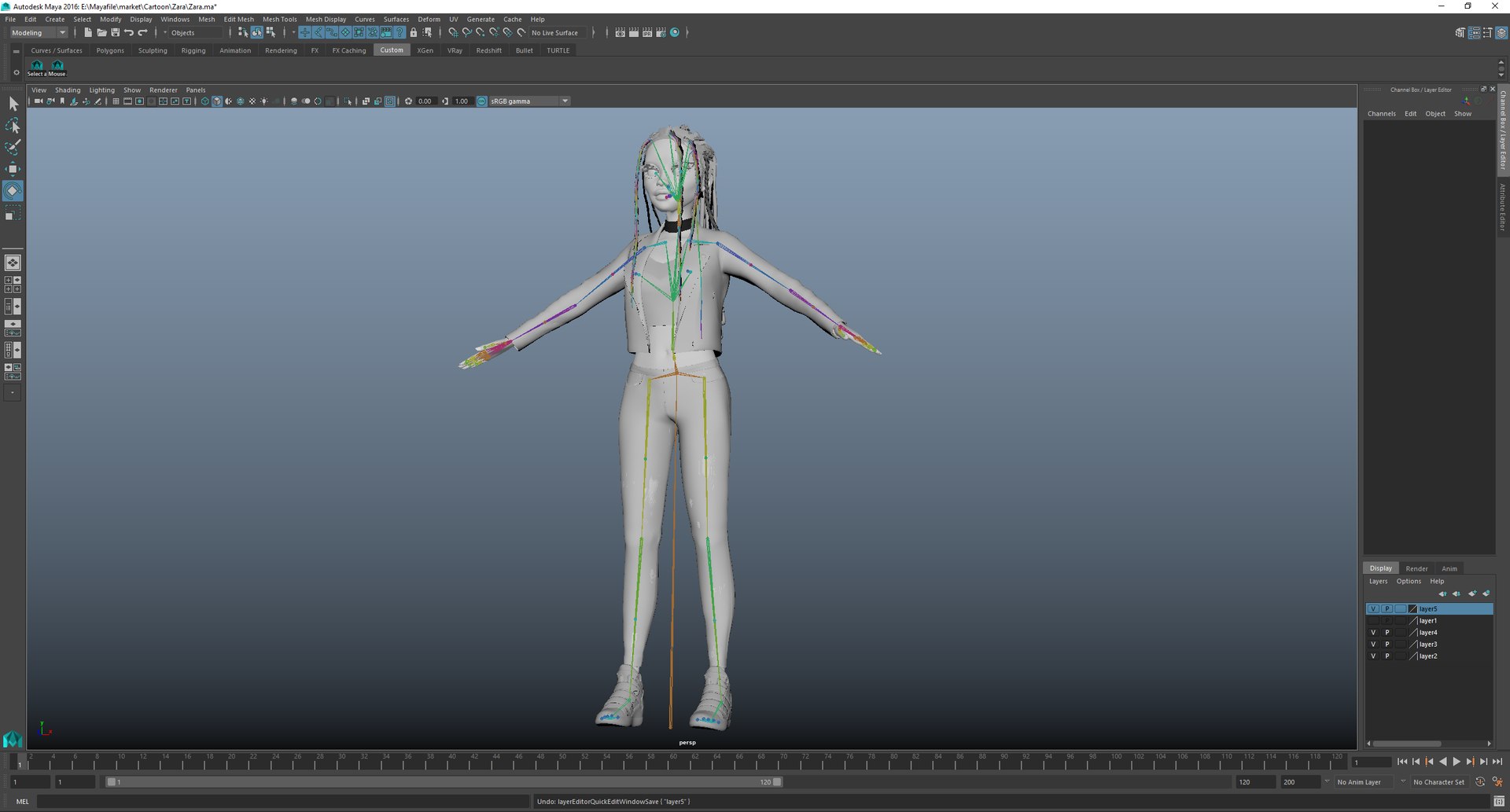 3D Stylized Cartoon Girl Character Rigged - TurboSquid 1921927