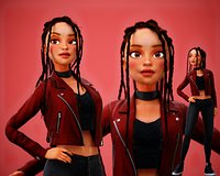 Stylized Cartoon Girl Character Rigged1