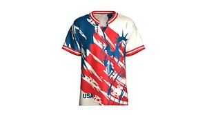 Men USA Statue Of Liberty Splash Sublimation Sports Jersey 3D model