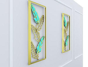 Decorative stainless plants with gold   M 17 3D