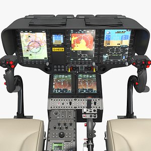 3D model airbus h145 helicopter cockpit