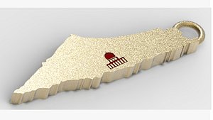 Israel map pendant print palestine