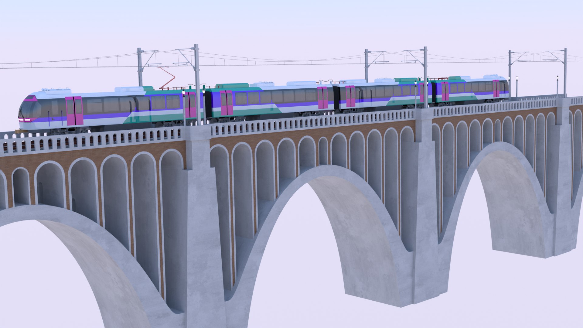 Viaduct With Passenger Electric Unit 3D Model - TurboSquid 2379944