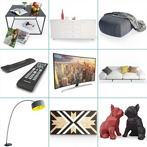 3D model living room furniture set