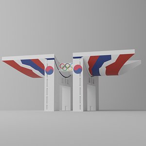 3D Cartoon Seoul Olympic Park Landmark Korea