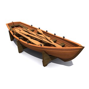3dsmax wooden life boat
