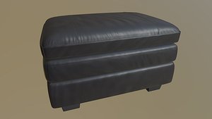 leather footstool gleason 3D model