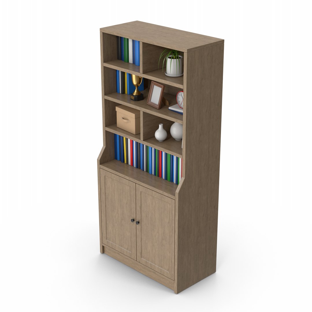 3D Model Bookcase Cabinet Set - TurboSquid 2082417