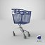 plastic shopping trolley 100l 3D