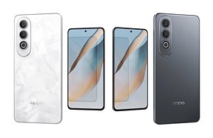 3D Oppo K12 Plus Black basalt And Snow Peak White Low Poly