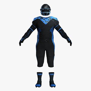 3D Realistic American Football Outfit- Blue  Black
