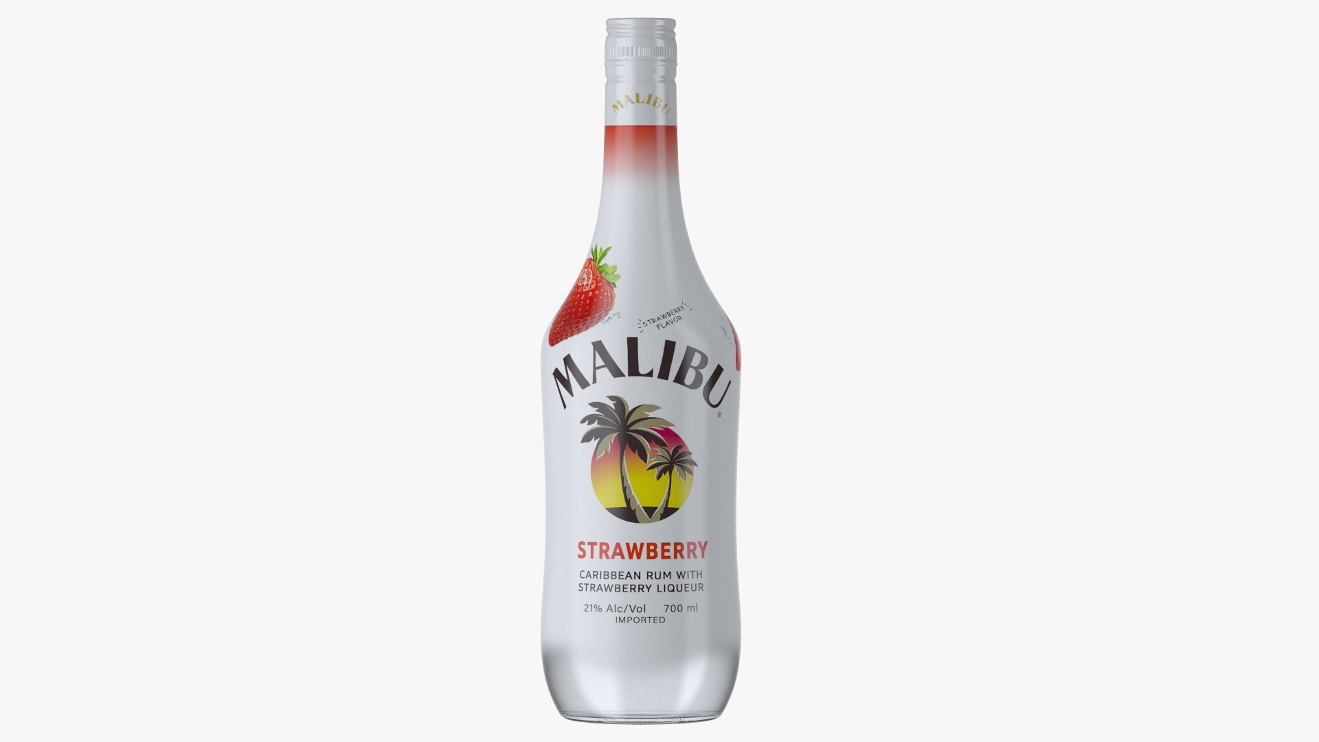 Malibu Strawberry Rum Bottle 3D Model TurboSquid 1623109
