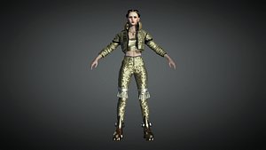 Cyber Punk Female Character 13 3D model