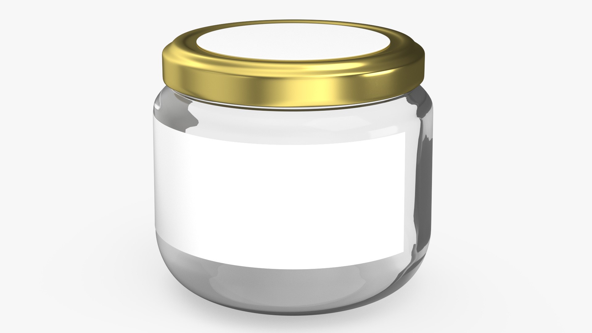 Glass Small Jar with Label 3D model preview