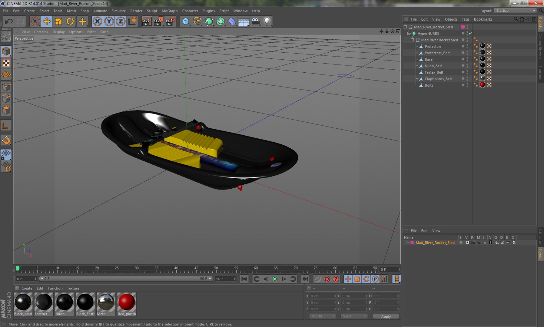 Mad River Rocket Sled 3D model preview