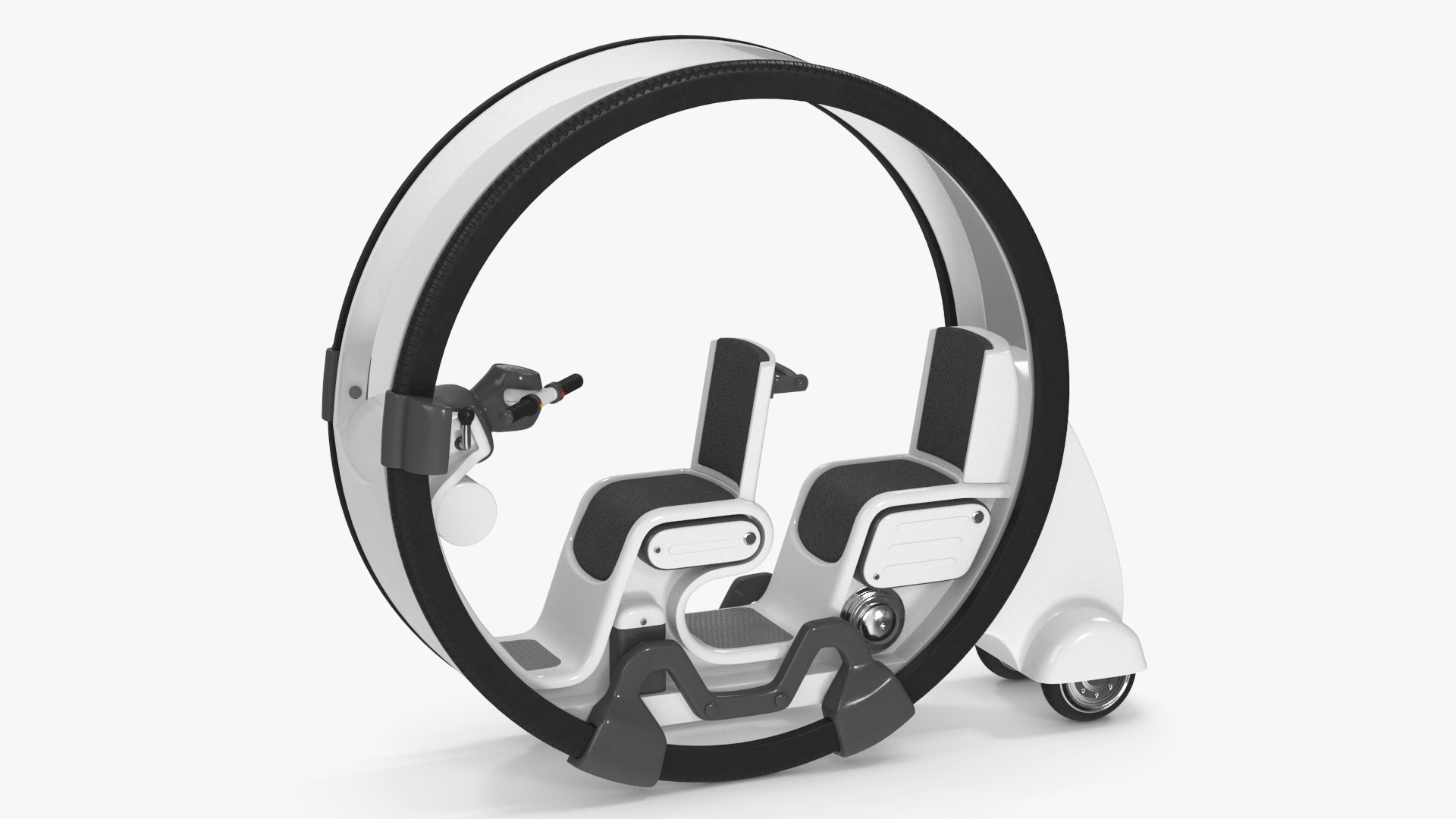 Futuristic Transport Car Tube White Rigged 3D model preview
