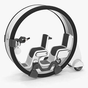 Futuristic Transport Car Tube White Rigged