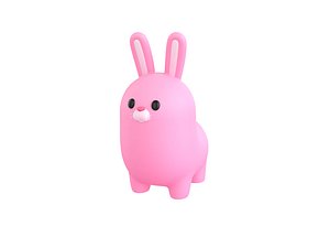 3D Pink Bunny Character