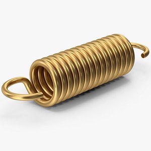 3D model Gold Coil Spring